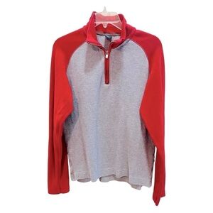 Gap Gray and Red 1/4 Zip Pull-over Sweater Medium